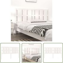 The Living Store Kopfteil Weiß 185,5x4x100 cm Massivholz Kiefer - Holz Kopfteil - Massives Kiefernholz - Weißes Kopfteil - Bettsitzkissen - Rustikal