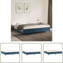 The Living Store Bettgestell ohne Matratze Dunkelblau 200x200 cm Samt - Samtbett - Doppelbett - Boxspringbetten - Bettrahmen - Blau