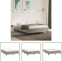 The Living Store Bettgestell Ohne Matratze Hellgrau 140x200 Cm Samt - Samtbettwäsche - Boxspringbett - Doppelbett - Schlafzimmer Dekoration - 