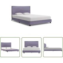 The Living Store Bettgestell Hellgrau Stoff 140x200 cm - Bettrahmen - Doppelbett - Holzrahmen - Kleiderschrank - Schlafzimmer Dekoration
