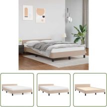 The Living Store Bettgestell mit Kopfteil ohne Matratze Cappuccino 120x200 cm - Bettsofa - Doppelbett - Boxspringbetten - Lattenrost - Kopfteil