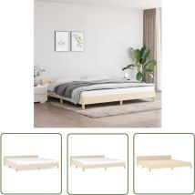 The Living Store Bettgestell ohne Matratze Creme 200x200 cm Stoff - Bettsofa - Boxspringbetten - Doppelbett - Lattenrost - Schlafzimmermöbel