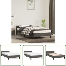 The Living Store - Bettgestell Ohne Matratze Dunkelgrau 100x200 Cm Samt - Samtbett - Doppelbett - Boxspringbetten - Bettsofa - Bettgestell