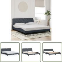 Bettgestell ohne Matratze Dunkelgrau 180x200 cm Samt - Bettsofa - Doppelbett - Boxspringbetten - Samtcouch - Wohnbereich Dekoration - The Living Store