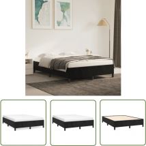 The Living Store Bettgestell ohne Matratze Schwarz 140x200 cm Samt - Samtbett - Doppelbett - Boxspringbetten - Bettrahmen - Bettgestell