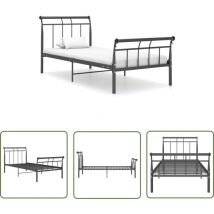 The Living Store Bettgestell Schwarz Metall 100x200 cm - Metallbett - Doppelbett - Bettrahmen - Schwarzes Bett - Boxspringbetten