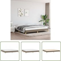 The Living Store Bettgestell ohne Matratze Taupe 200x200 cm Stoff - Bettrahmen - Doppelbett - Boxspringbetten - Lattenrost - Schlafzimmermöbel