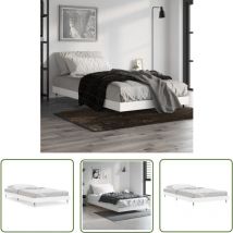 Kalisse - The Living Store Bettgestell Weiß 90x200 cm Holzwerkstoff - Holzbettfassungen - Weißes Bettgestell - Einzelbett - Lattenrost - Bettgestell