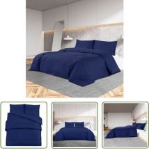 The Living Store - Bettwäsche-Set Marineblau 240x220 cm Leichte Mikrofaser - Bettsachen - Bettwäsche - Mikrofaserbettwäsche - Blau Bettwäsche