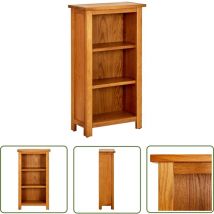 Longziming - The Living Store Bibliothèque 45x22,5x82 cm Bois de chêne massif - Bibliothèque - Meuble Rangement - Étagère Bois - Bibliothèque