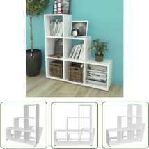 The Living Store - Bibliothèque/étagère 107 cm Blanc - Bibliothèque Design - Bibliothèque Moderne - Bibliothèque Blanche - Étagère Ouverte