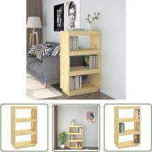The Living Store Bibliothèque/Séparateur de pièce 60x35x103 cm pin massif - Bibliothèque - Meuble De Rangement - Étagère - Séparateur De Pièces