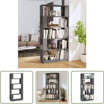 Devenirriche - The Living Store Bibliothèque/Séparateur de pièce Gris 80x25x163,5 cm Pin massif - Bibliothèque - Bibliothèque Design - Meuble