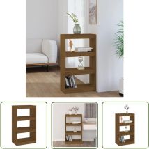 Tovbmup - The Living Store Bibliothèque/Séparateur de pièce Marron miel 60x30x103,5 cm Pin - Bibliothèque - Meuble De Rangement - Étagère
