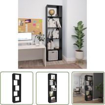 Furniture Limited - Bibliothèque/Séparateur de pièce Noir Bois