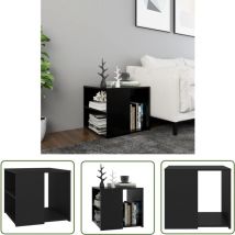 The Living Store - Table d'appoint noir 50x50x45 cm bois d'ingénierie - Table Basse - Meuble D'appoint - Table D'appoint Noire - Table Design