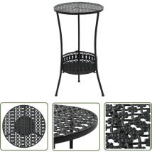The Living Store - Table de bistro Noir 40x70 cm Métal - Table De Bistro - Table Extérieure - Mobilier De Jardin - Table Ronde - Style Vintage