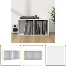 Longziming - The Living Store Boîte de rangement vinyles Blanc 71x34x36 cm Bois d'ingénierie - Boîte De Rangement Vinyle - Meuble Rangement Disque