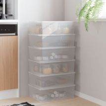 Boîtes de rangement en plastique 6 pcs 10 l empilables The Living Store Transparent