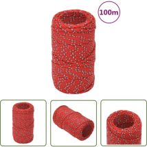 The Living Store Bootsseil Rot 2 mm 100 m Polypropylen - Bootsseil - Schiffsseil - Polyesterseil - Marinelseil - Leinen