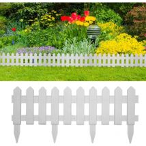 Bordures de pelouse 25 pcs Blanc 10 m PP - The Living Store