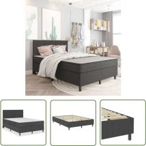 The Living Store Boxspringbett Dunkelgrau Stoff 140x200 cm - Boxspringbett - Doppelbett - Bettenrahmen - Schlafraum - Schlafzimmer Dekoration