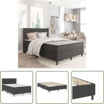 The Living Store Boxspringbett Dunkelgrau Stoff 160x200 cm - Boxspringbett - Doppelbett - Bettrahmen - Schlafraum - Schlafzimmer