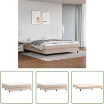 Boxspringbett Matratze Cappuccino-Braun 180x200 cm Kunstleder - Boxspringbett - Betten - Doppelbett - Kunstlederbett - Lattenrost - The Living Store