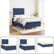 The Living Store Boxspringbett Mit Matratze Blau 120x200 Cm Stoff - Boxspringbett - Doppelbett - Schlafsystem - Bettrahmen - Matratze