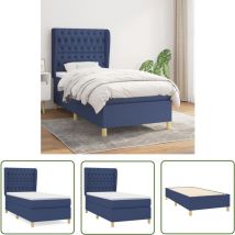The Living Store Boxspringbett mit Matratze Blau 90x200 cm Stoff - Boxspringbett - Doppelbett - Schlafraum - Blau - Bettenrahmen