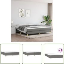 The Living Store - Boxspringbett Mit Matratze Dunkelgrau 200x200 Cm Stoff - Boxspringbett - Doppelbett - Bettsystem - Matratze - Lattenrost