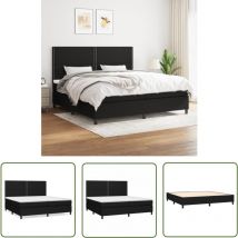 The Living Store Boxspringbett mit Matratze Schwarz 200x200 cm Stoff - Boxspringbett - Doppelbett - Schlafsystem - Bettrahmen - Matratze
