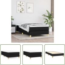 The Living Store Boxspringbett mit Matratze Schwarz 90x200 cm Stoff - Boxspringbett - Doppelbett - Bettenrahmen - Matratze - Matratzenauflage