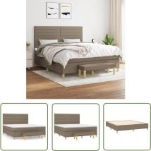 Boxspringbett mit Matratze Taupe 180x200 cm Stoff - Boxspringbett - Doppelbett - Bettenrahmen - Matratze - Tapete - The Living Store
