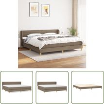 Boxspringbett mit Matratze Taupe 200x200 cm Stoff - Boxspringbett - Doppelbett - Bettenrahmen - Lattenrost - Matratze - The Living Store
