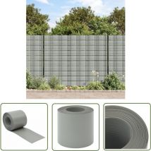 The Living Store - Brises-vues de jardin 10 pcs gris pierre 252,5x19 cm pvc - Brise Vue Jardin - Clôture Décorative - Écran D'intimité - Pare-vue