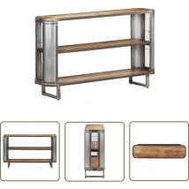 Tovbmup - The Living Store Buffet 120x30x73 cm Bois de manguier massif - Buffet Industriel - Meuble Rangement - Bois Massif - Manguier - Design