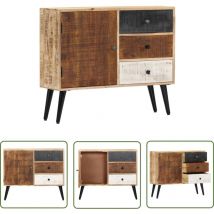 Devenirriche - The Living Store Buffet 88x30x73 cm Bois de manguier massif - Buffet - Meuble De Rangement - Mobilier - Bois Massif - Manguier