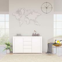 Longziming - skm Buffet Blanc brillant 120x36x69 cm Aggloméré