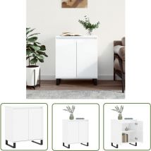 Bonnevie - The Living Store Buffet Blanc brillant 60x35x70 cm Bois d'ingénierie - Buffet - Armoire - Meuble De Rangement - Commode - Mobilier