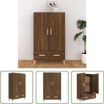 Tovbmup - The Living Store Buffet Chêne marron 70x31x115 cm Bois d'ingénierie - Buffet - Meuble De Rangement - Commode - Mobilier - Bois D'ingénierie