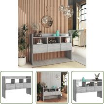 The Living Store Buffet Gris béton 105x30x70 cm Bois d’ingénierie - Buffet Gris - Meuble Rangement - Commode - Mobilier Salon - Ameublement Intérieur