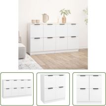 Tovbmup - The Living Store Buffets 2 pcs blanc 60x30x70 cm Bois d'ingénierie - Buffet - Meuble De Rangement - Commode - Mobilier Moderne - Design