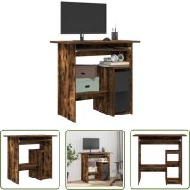 Kalisse - The Living Store Bureau Chêne fumé 80x45x74 cm Bois d'ingénierie - Bureau Design - Bureau Moderne - Bureau Chêne Fumé - Bureau Informatique