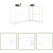 The Living Store - Bureau d'ordinateur Blanc 120x72x70 cm - Bureau Informatique - Bureau Blanc - Bureau Design - Bureau l - Bureau Industriel
