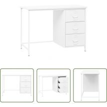 The Living Store - Bureau industriel avec tiroirs Blanc 105x52x75 cm Acier - Bureau Industriel - Bureau Moderne - Bureau Blanc - Meuble De Bureau