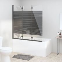 The Living Store - Cabine de douche pliable 3 panneaux 130x130 cm esg Noir