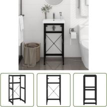 Cadre de lavabo de salle de bain Noir 40x38x83 cm Fer - Meuble De Salle De Bain - Cadre De Lavabo - Meuble Vasque - Support De Lavabo - Étagère Salle