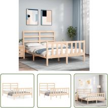 Maison Exclusive - The Living Store Cadre de lit sans matelas 140x190 cm bois de pin massif - Lit Double - Cadre De Lit - Lit En Bois - Lit Design