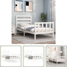 Maison Chic - The Living Store Cadre de lit sans matelas blanc 90x190 cm bois de pin massif - Lit Plateforme - Lit Simple - Cadre De Lit - Lit En